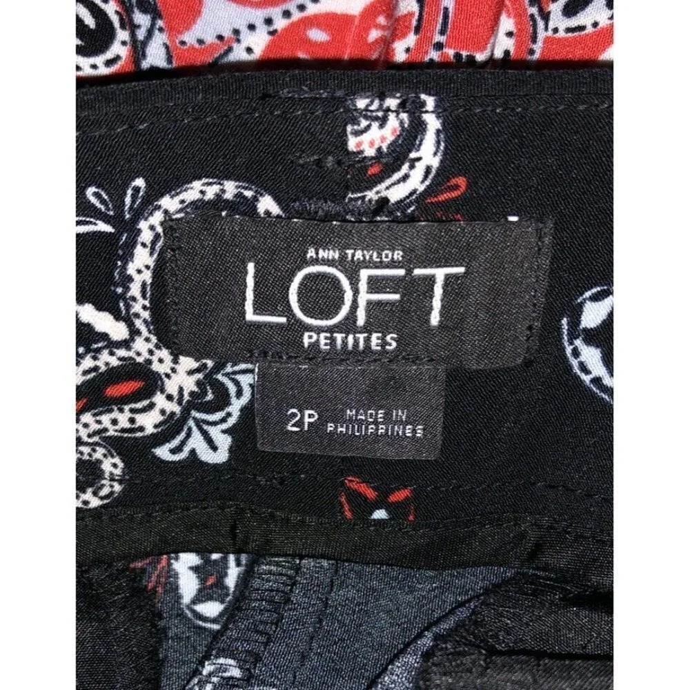 Ann Taylor LOFT Womens Petite Size 2 Sunset Paisley Tie Waist Shorts Boho